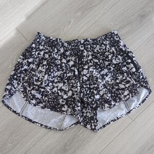 lululemon athletica Black and White Floral Athletic Shorts